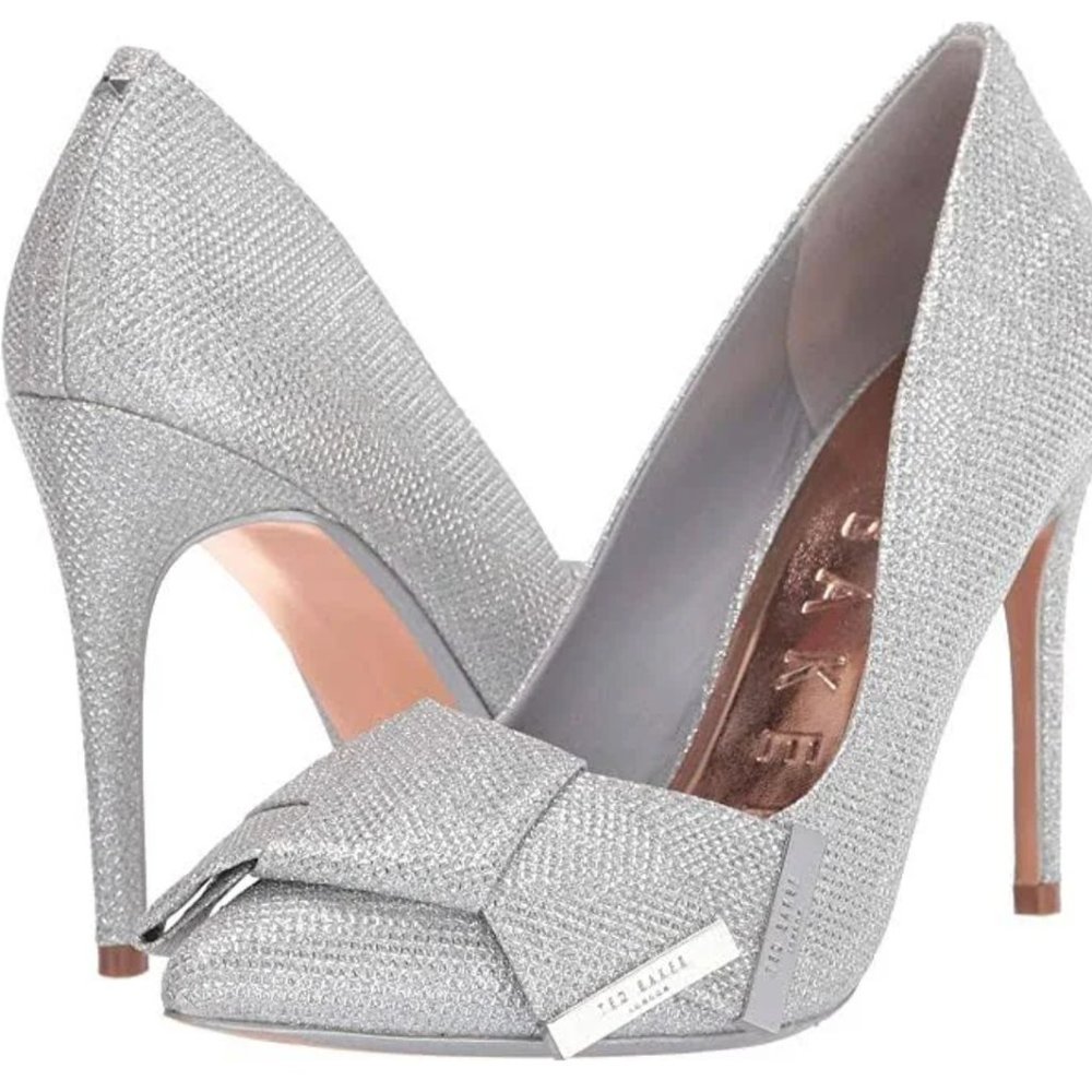 Ted Baker Stiletto Heels in Silver With Original Box
